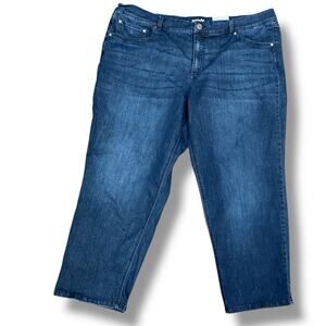 Terra & Sky Dark Wash Jeans Plus Size Petite 24WP Straight Leg